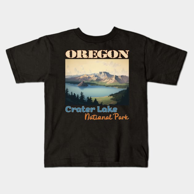 Crater Lake National Park Kids T-Shirt by Schalag Dunay Artist